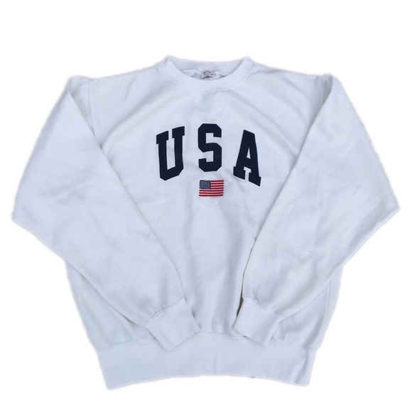 white embroidered sweatshirt